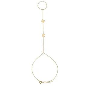 14K Initial Bubble Letter Handchain