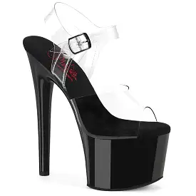 7 Inch Heel PASSION-708 Clear Black