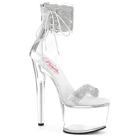 7 Inch Heel PASSION-727RS Clear Silver Clear