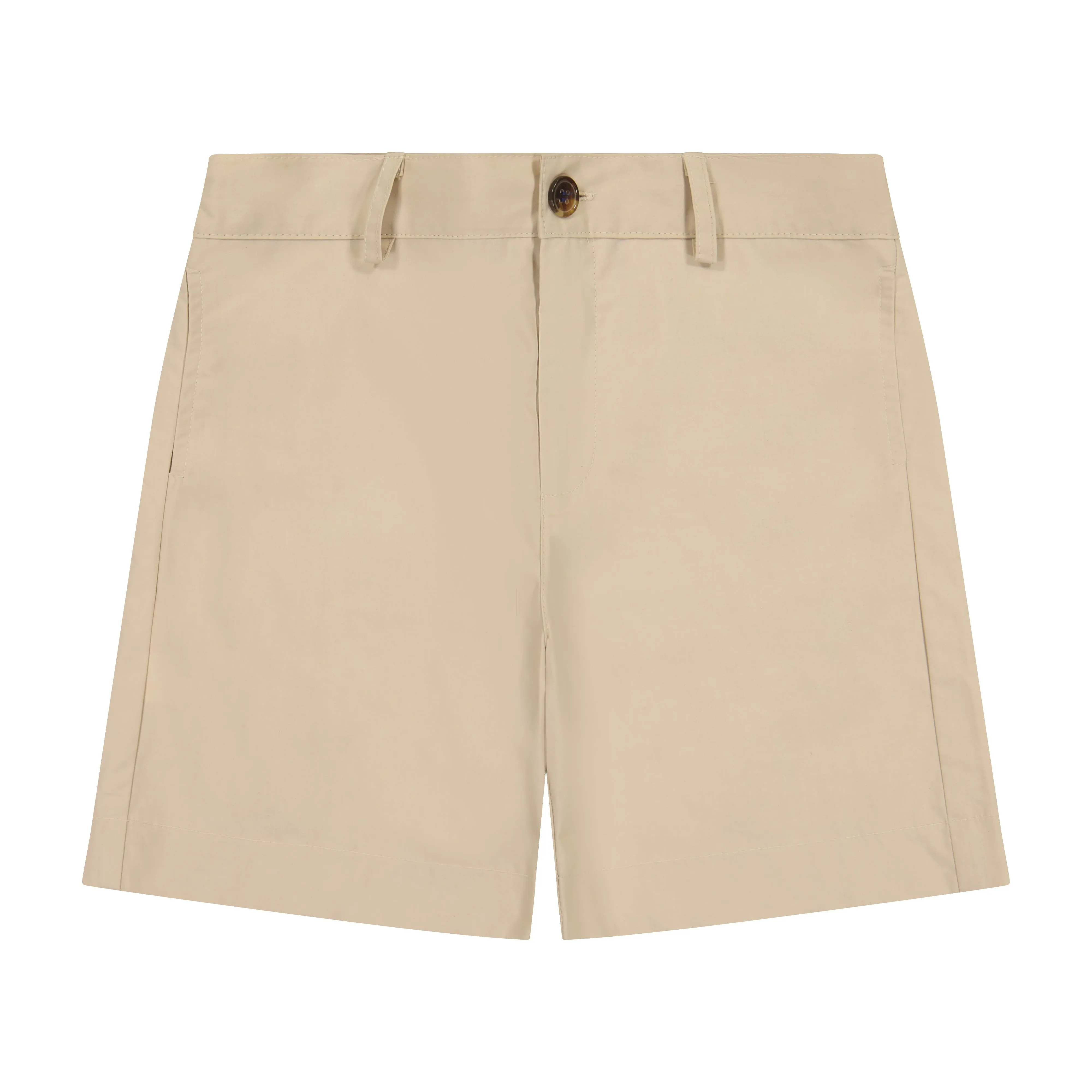 Alex Boys Flat Front Shorts Khaki Cotton Poplin