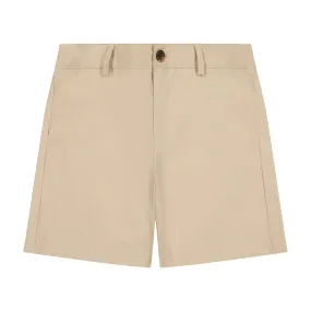 Alex Boys Flat Front Shorts Khaki Cotton Poplin