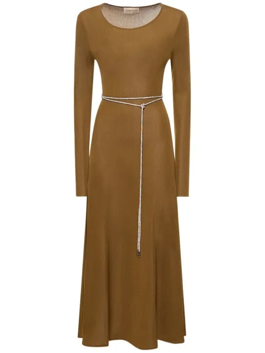 Alexandre Vauthier   Viscose knit dress w/ embellished belt 