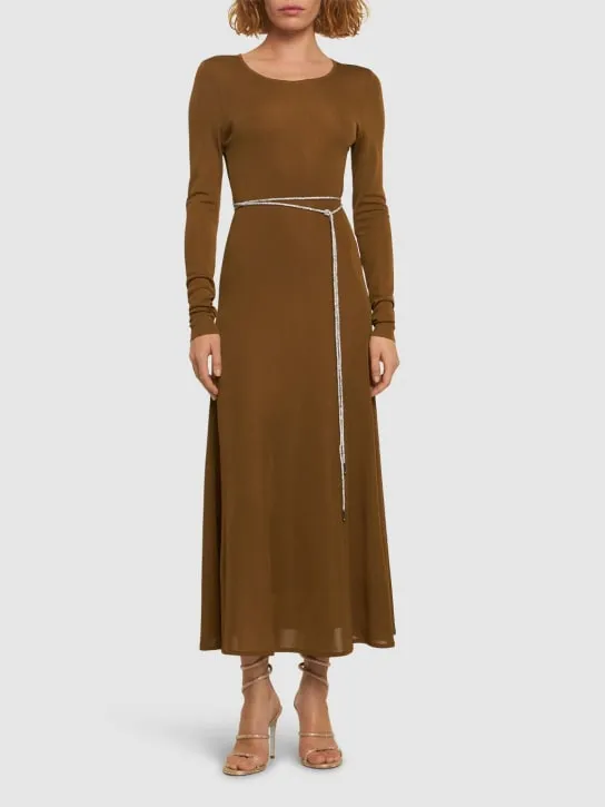 Alexandre Vauthier   Viscose knit dress w/ embellished belt 