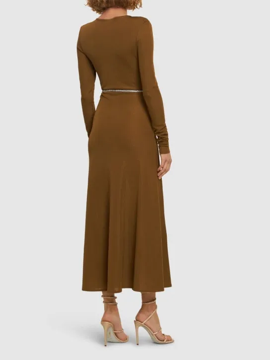 Alexandre Vauthier   Viscose knit dress w/ embellished belt 