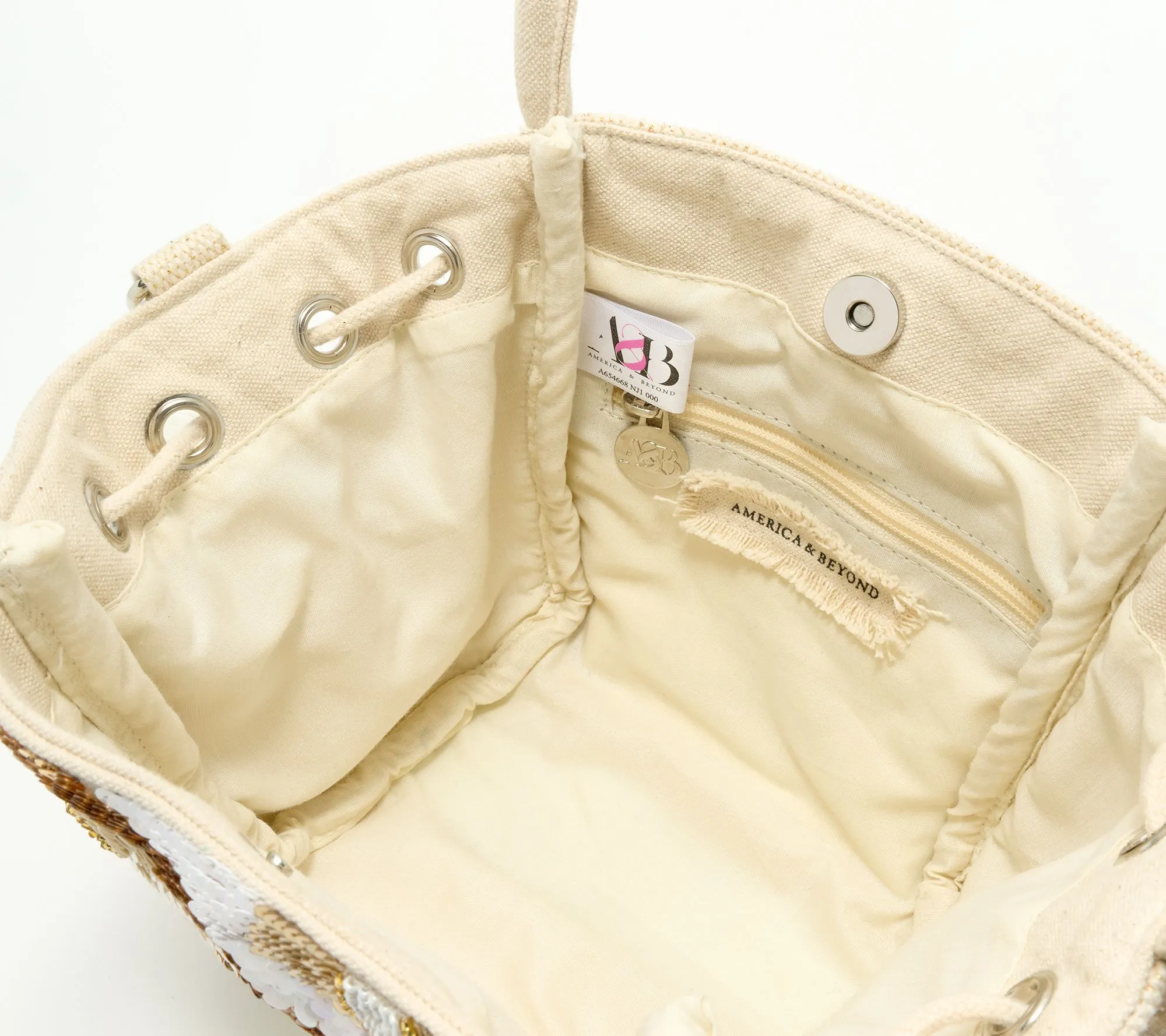 America & Beyond Embellished Top Handle Bag w/ Crossbody Strap