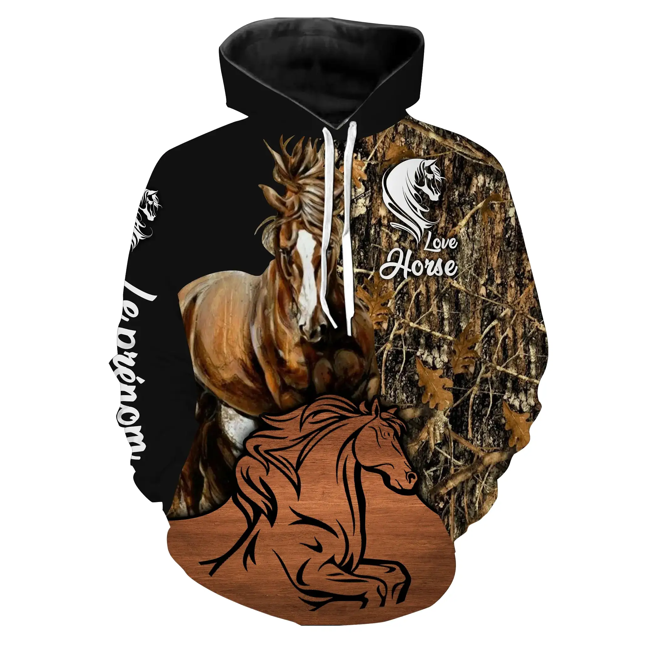 Amoureux des Chevaux, Chevaux Passion, 3D All-Over Tee Shirt Personnalisé, Cadeau pour Homme Femme, Enfant qui Aime Les Chevaux-