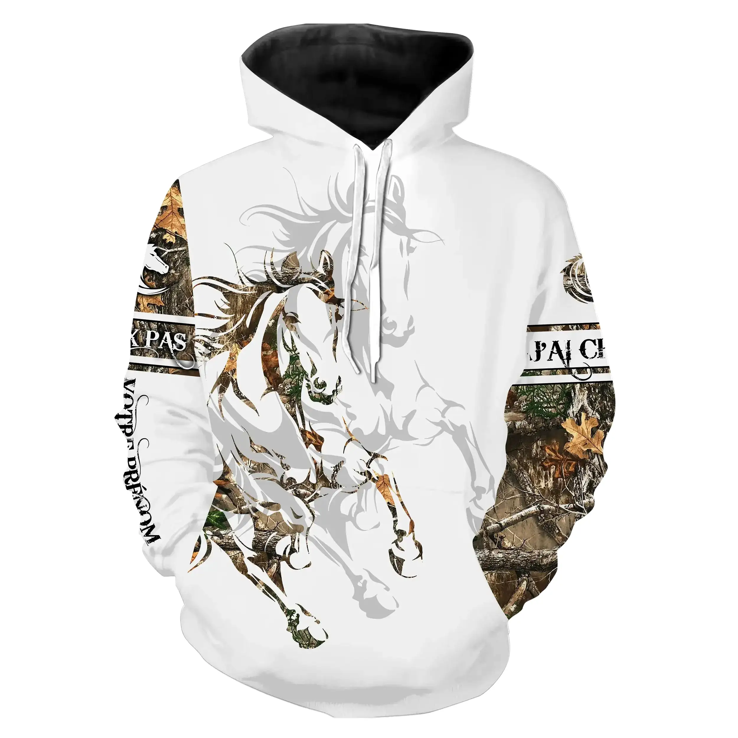 Amoureux des Chevaux, Tatouage, Camouflage, 3D All-Over Imprimé Shirt Personnalisé, Cadeau Chevaux Passion, J'peux Pas, J'ai Che