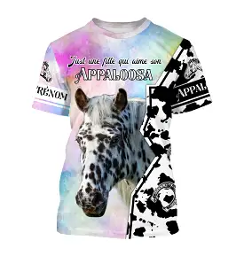 Appaloosa Cheval, Race de Chevaux de Selle, Chevaux Passion, 3D All-Over Tee Shirt Personnalisé, Just Une Fille Qui Aime Son App