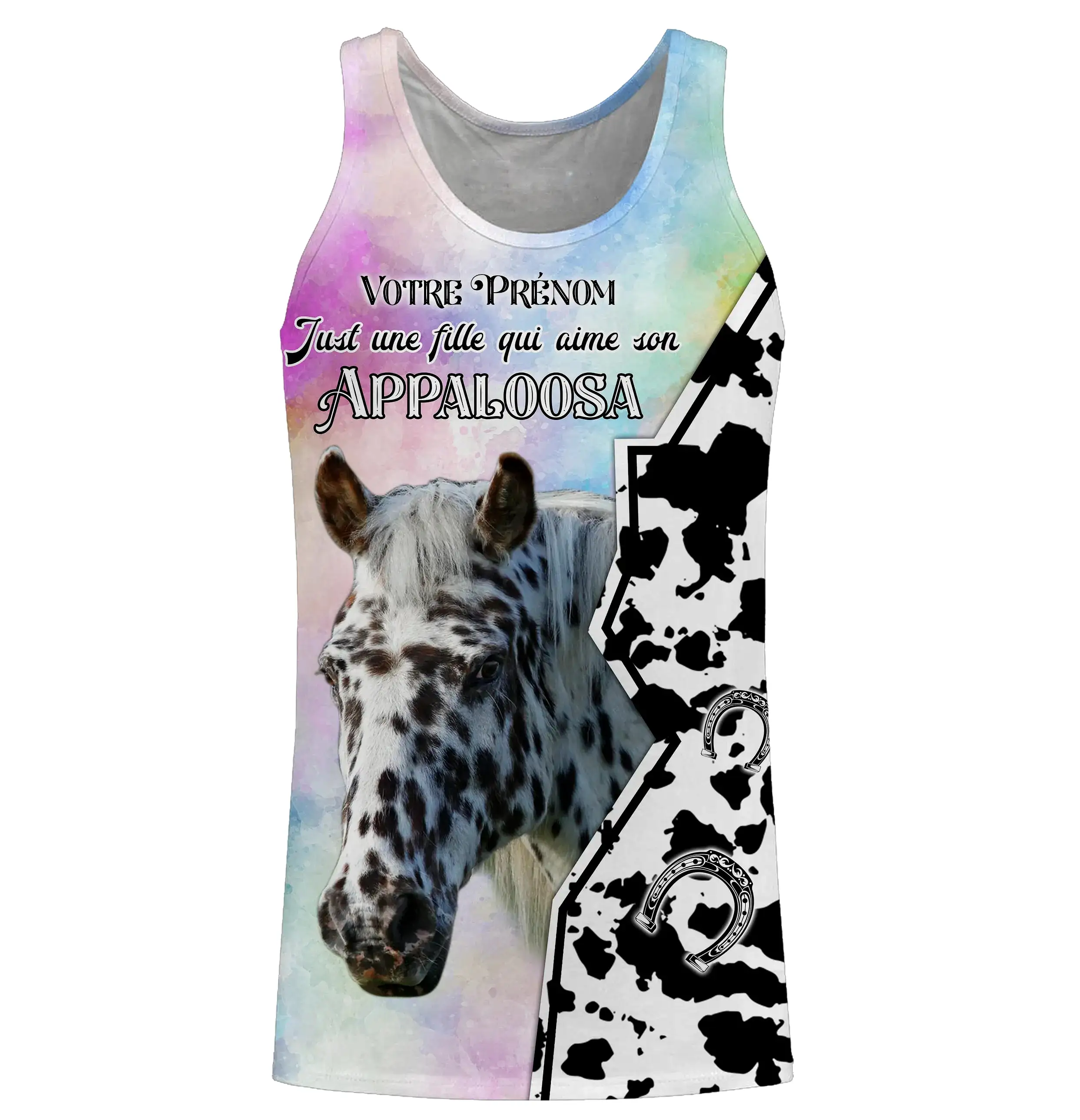 Appaloosa Cheval, Race de Chevaux de Selle, Chevaux Passion, 3D All-Over Tee Shirt Personnalisé, Just Une Fille Qui Aime Son App