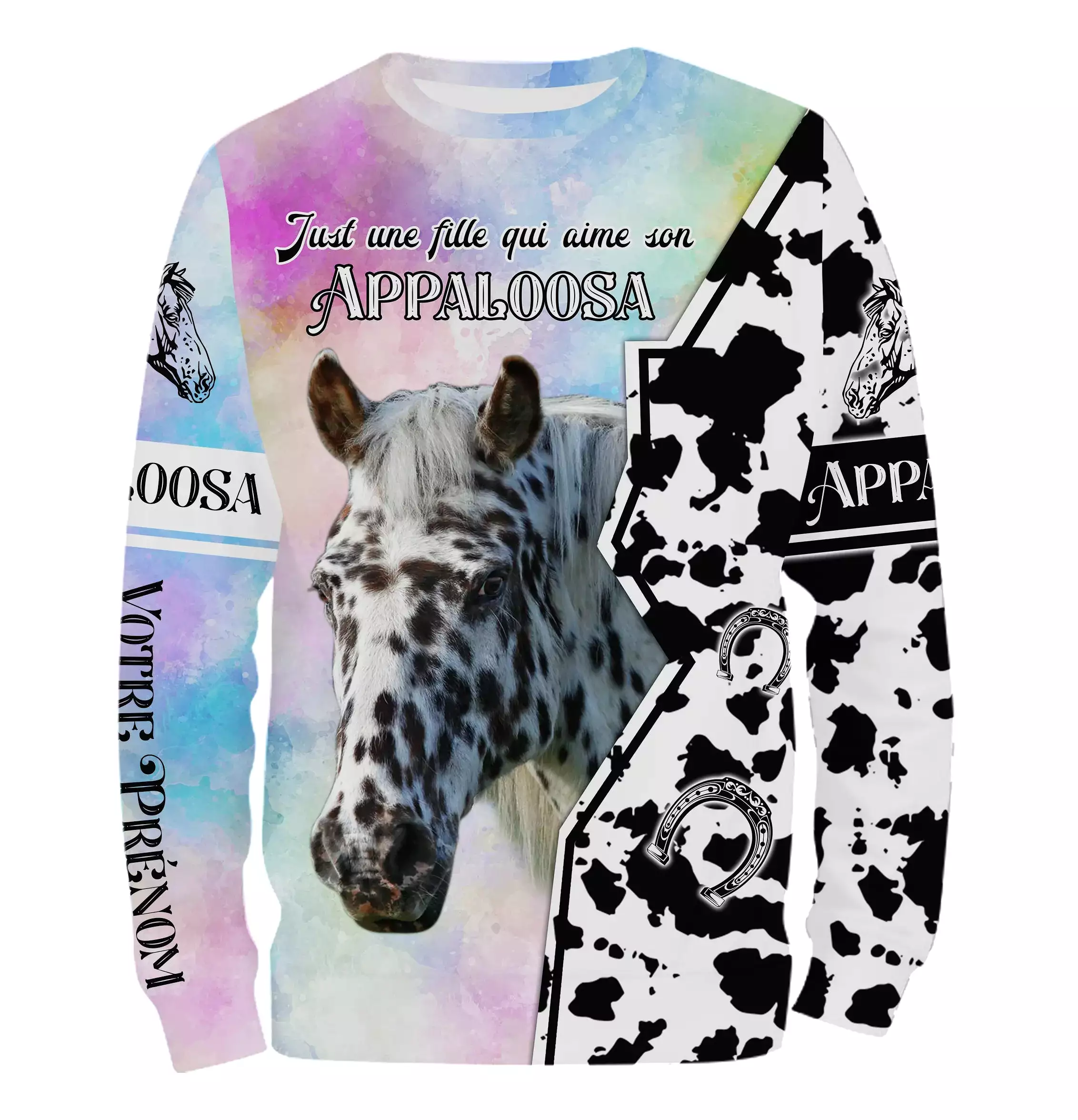 Appaloosa Cheval, Race de Chevaux de Selle, Chevaux Passion, 3D All-Over Tee Shirt Personnalisé, Just Une Fille Qui Aime Son App