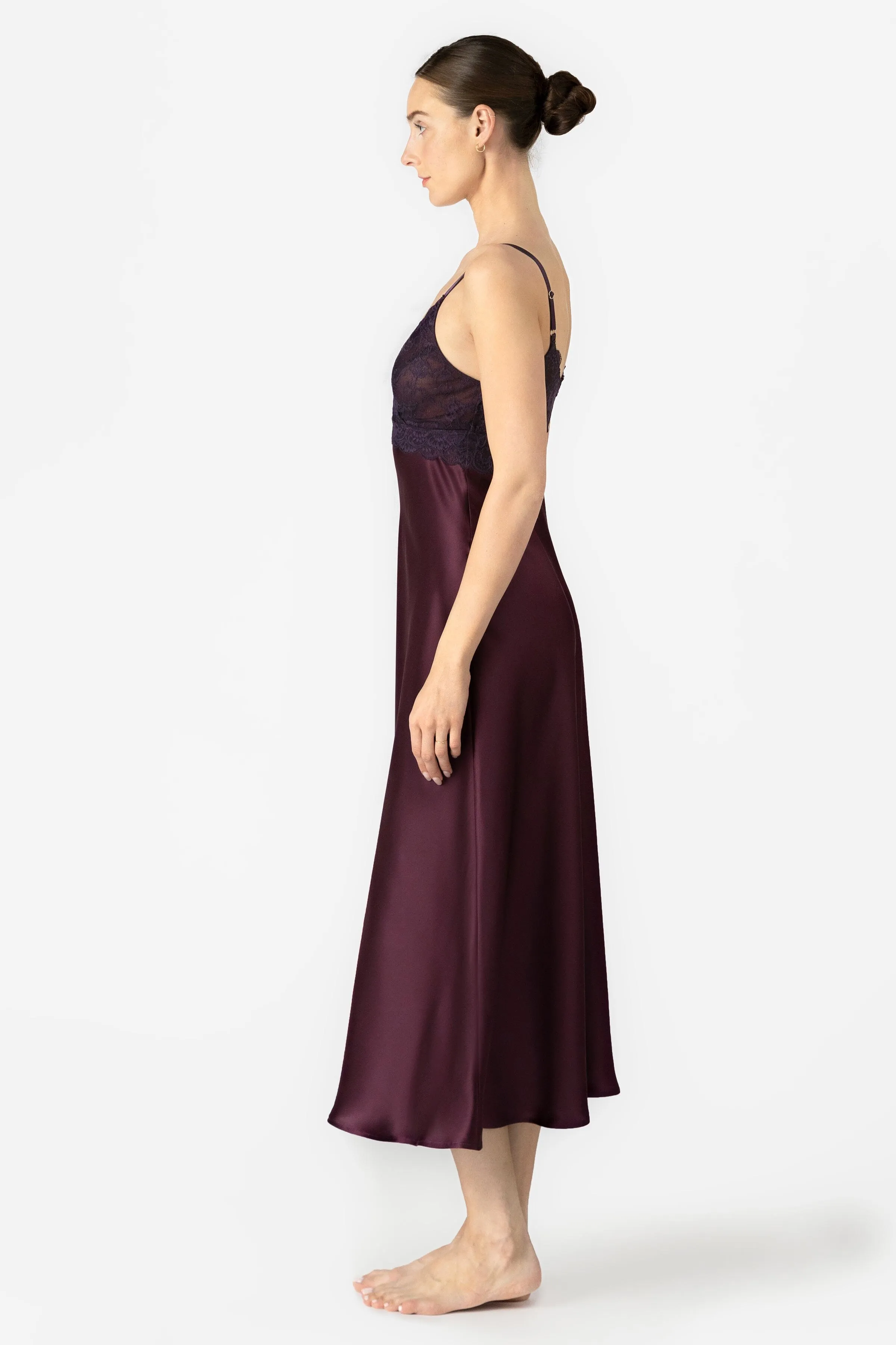 Arden Lush BS Cross-over Long Silk Gown