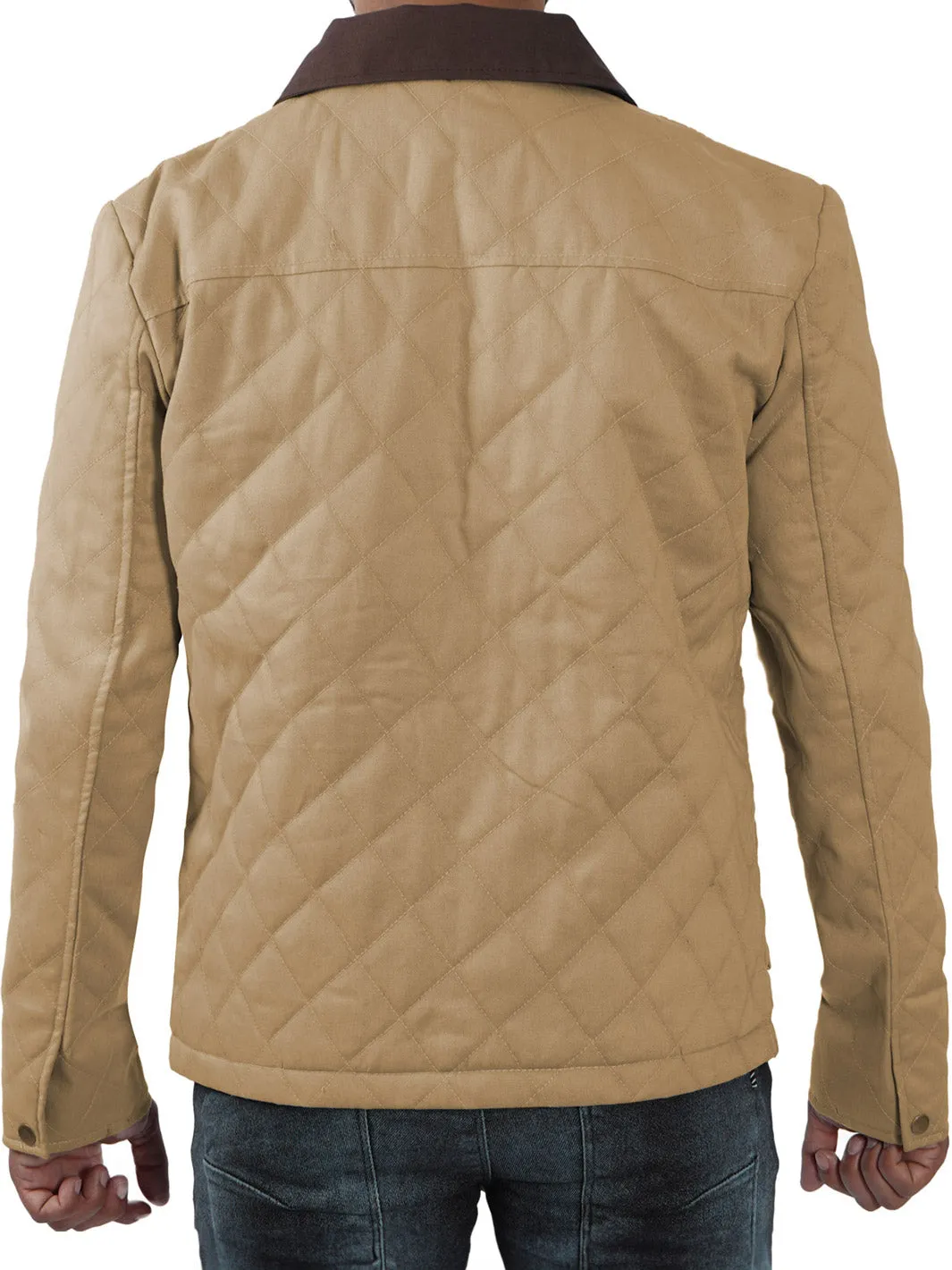 Blair Quilted Mens Lightweight Beige Cotton Jacket