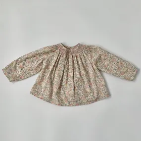 Bonpoint Pastel Hand Smocked Felicite Liberty Print Blouse: 18 Months