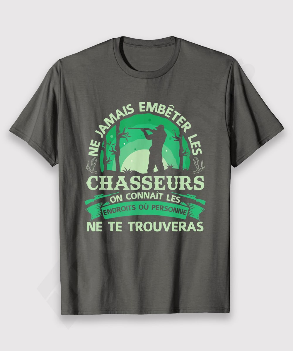 Cadeau Originale Chasseur, Chasse Sanglier T-shirt, Ne Jamais Embêter les Chasseurs, Cadeau Humour Chasseur - CTS21032202