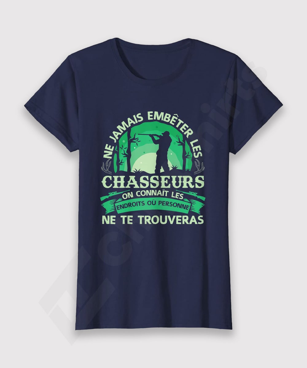 Cadeau Originale Chasseur, Chasse Sanglier T-shirt, Ne Jamais Embêter les Chasseurs, Cadeau Humour Chasseur - CTS21032202