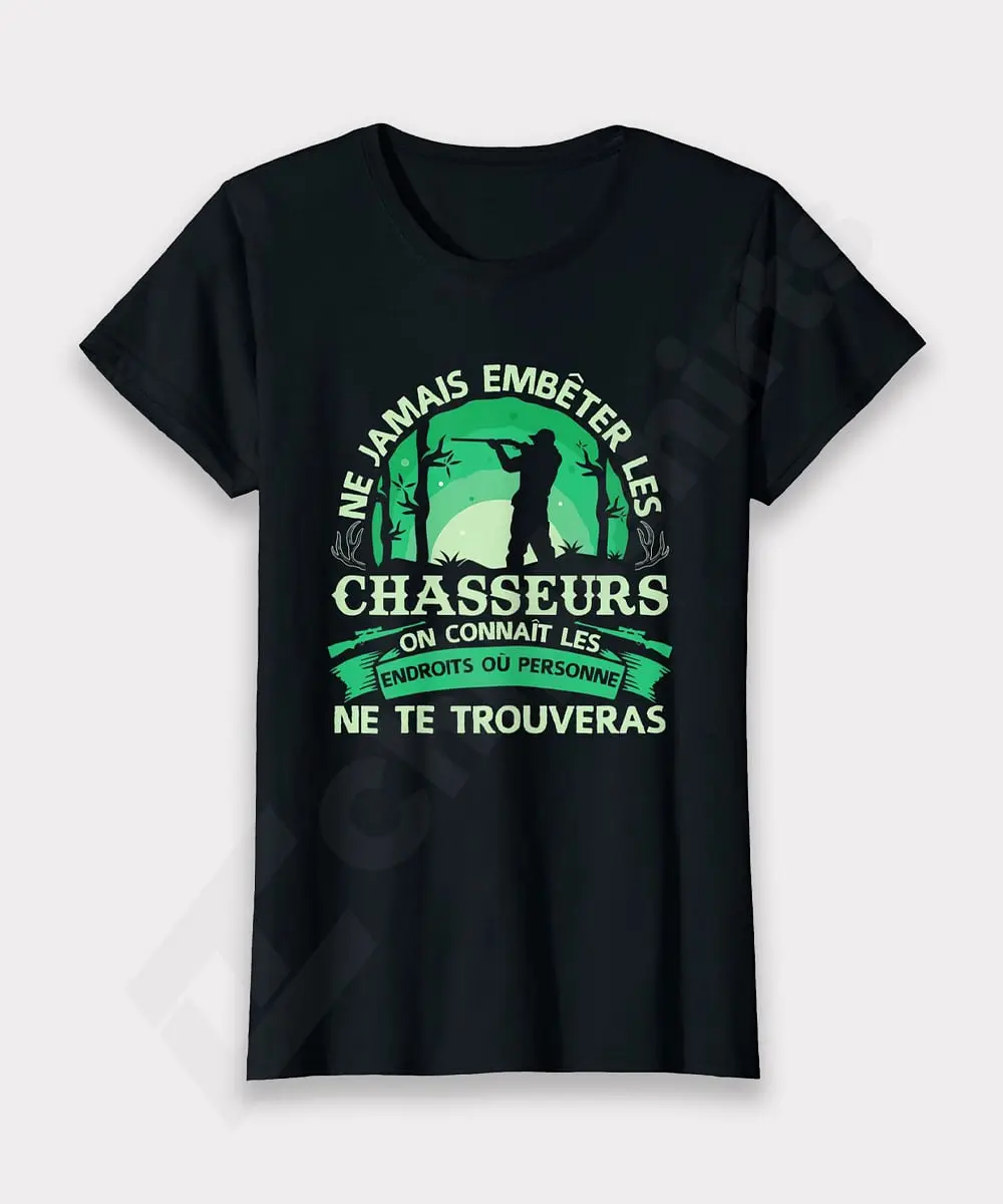 Cadeau Originale Chasseur, Chasse Sanglier T-shirt, Ne Jamais Embêter les Chasseurs, Cadeau Humour Chasseur - CTS21032202