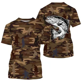 Camouflage de Pêche, Pêche de la Truite, Cadeau Original Pêcheur, Tee shirt All-Over, T-Shirt Anti-UV - CTS19052229