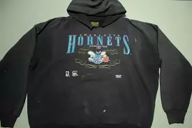 Charlotte Hornets Vintage 1988 Inaugural Distressed Hoodie Home Team USA Sweatshirt