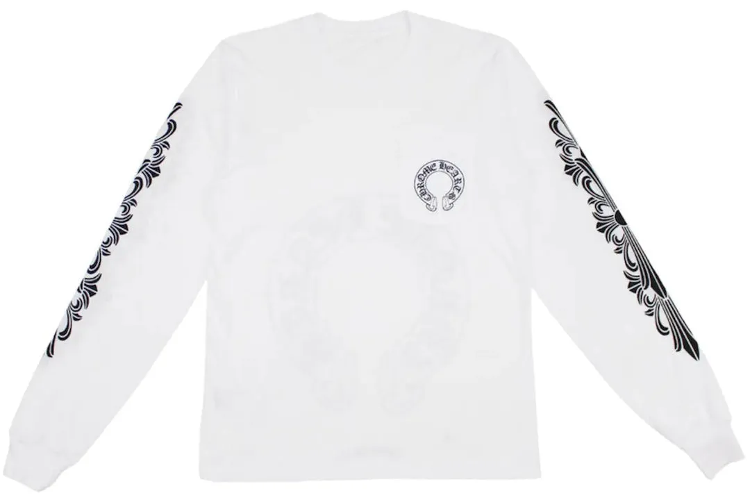 Chrome Hearts Floral Cross Horseshoe White Sweat Shirt