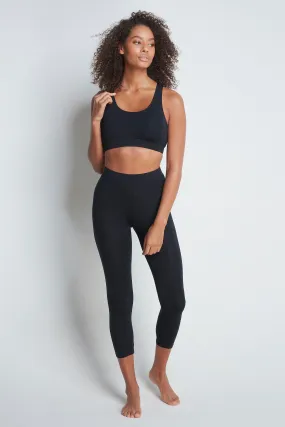 Cropped Black Micro Modal Leggings