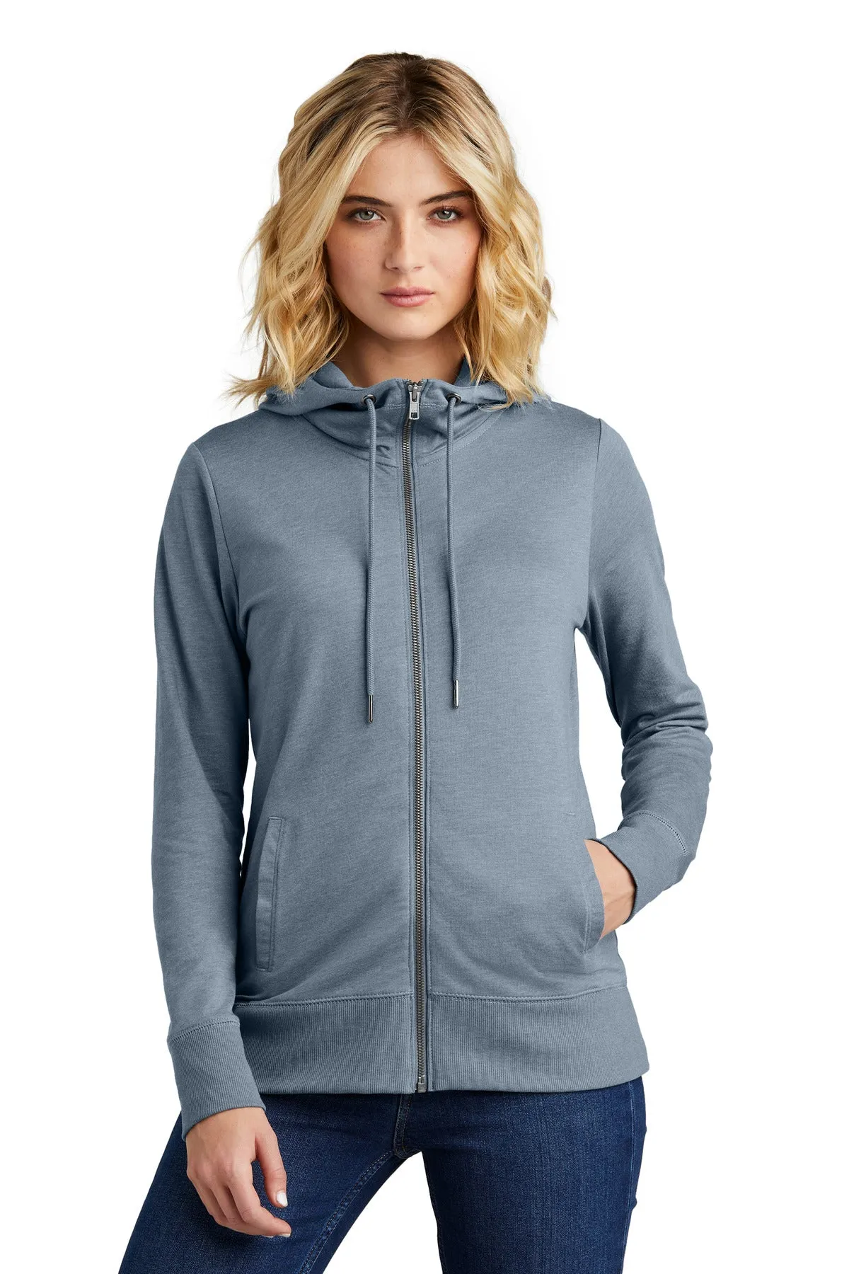 Custom Embroidered - District Women's Featherweight French Terry Full-Zip Hoodie DT673