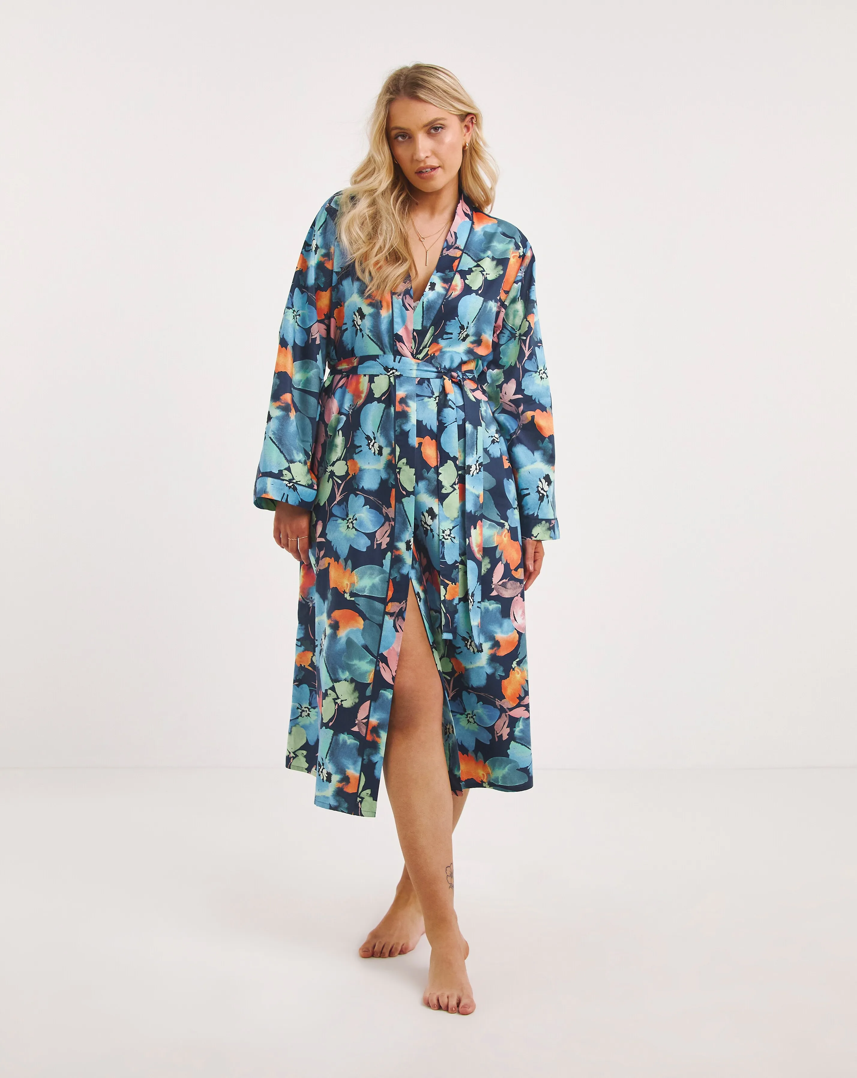 Cyberjammies Floral Print Long Dressing Gown | Simply Be