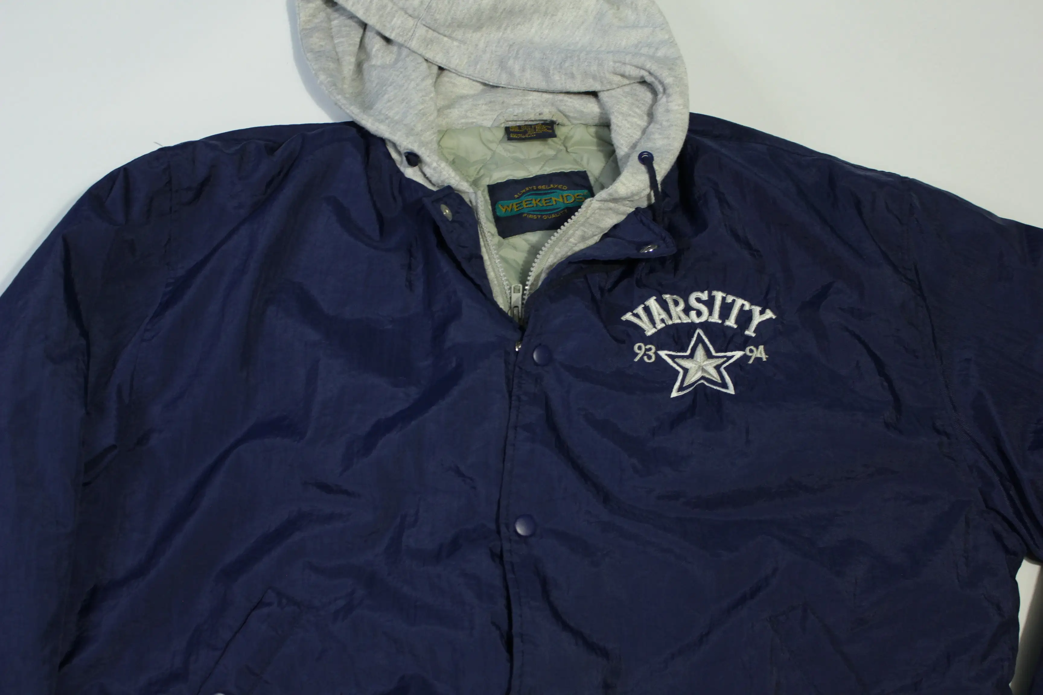 Dallas Cowboys Varsity Championship 1993-1994 Vintage Quilt Sweatshirt Lined Hoodie Jacket