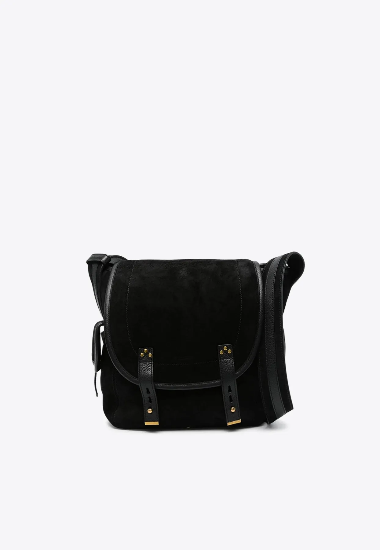 Debossed Logo Suede Crossbody Bag