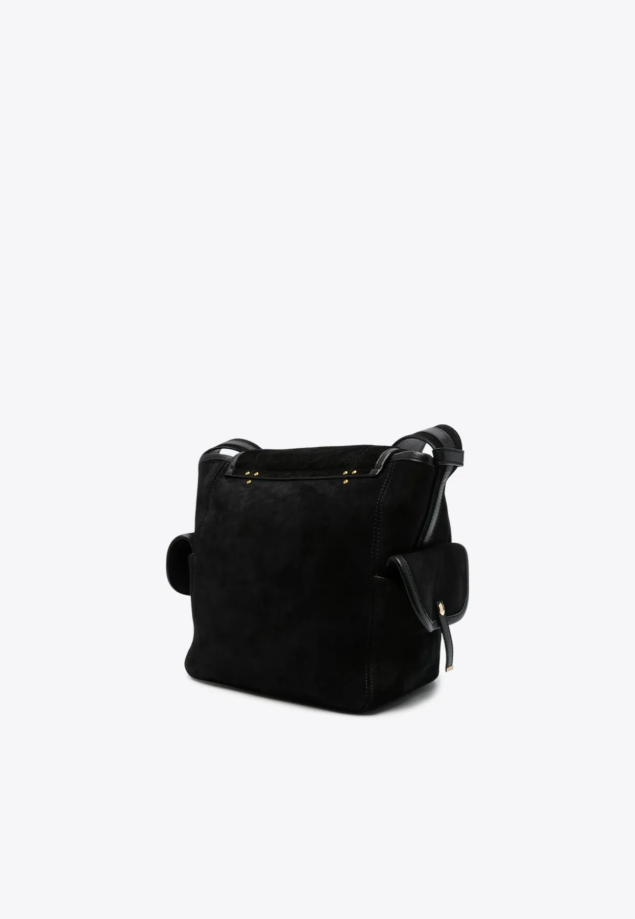 Debossed Logo Suede Crossbody Bag