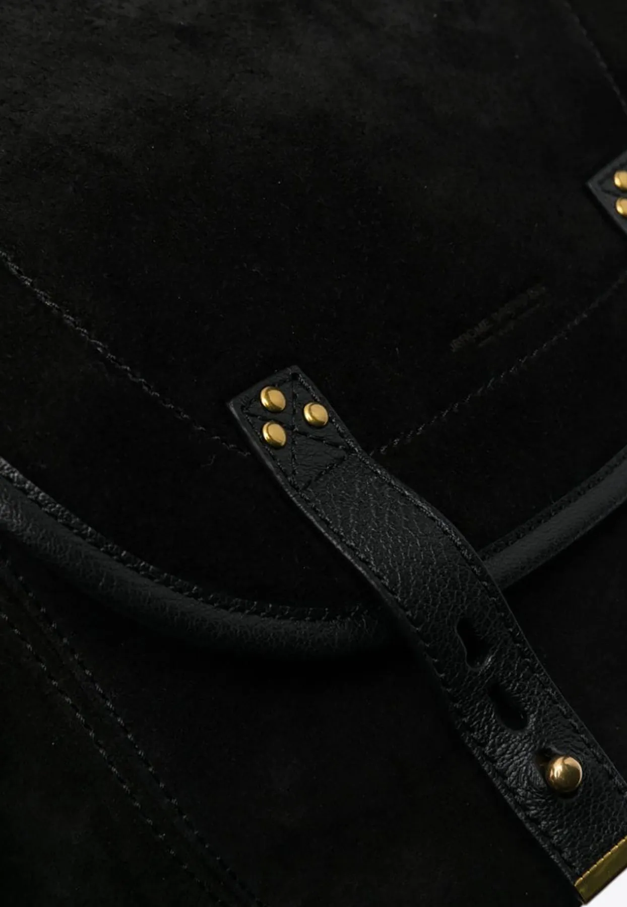 Debossed Logo Suede Crossbody Bag