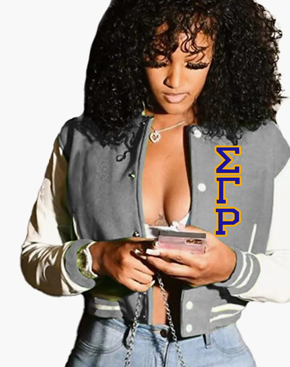 Deference Clothing® compatible with Sigma Gamma Rho Clothing® Chapter 54 Women's Baseball Jacket Letters