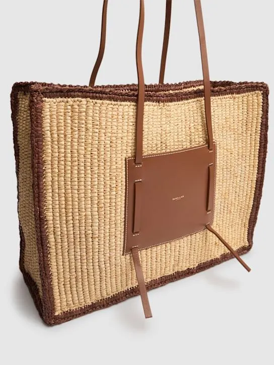 DeMellier   Large Capri raffia effect tote bag 