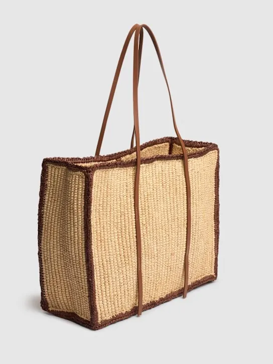 DeMellier   Large Capri raffia effect tote bag 