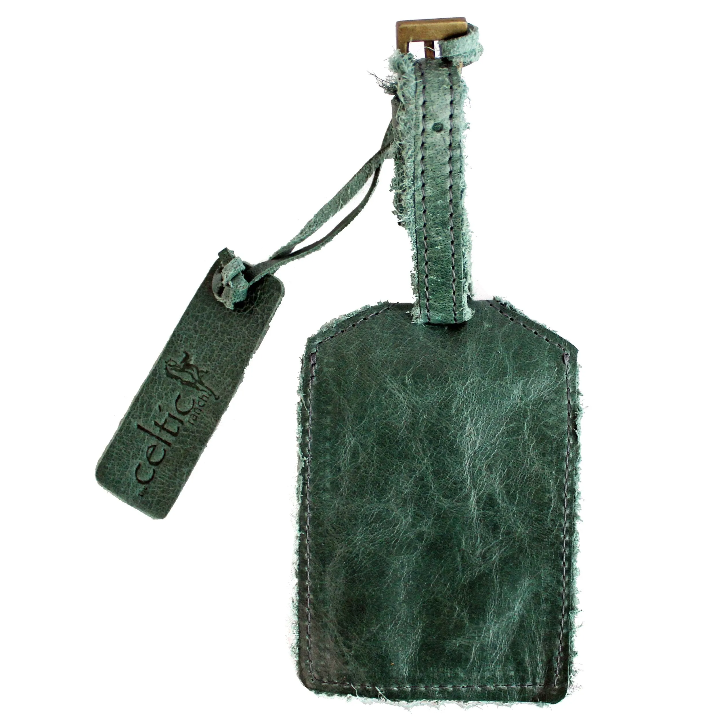 Distressed Leather Luggage Tag