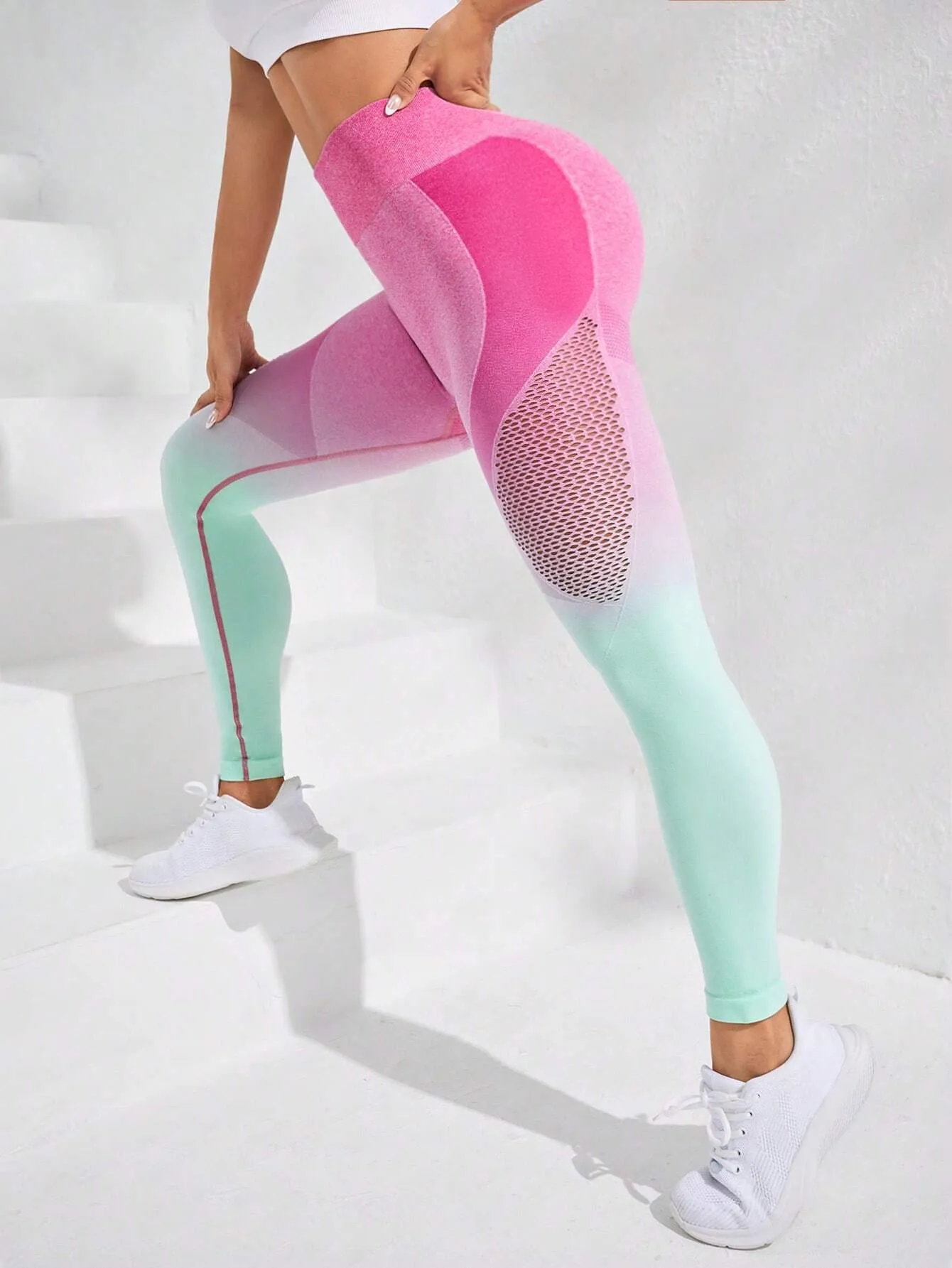 Elsa Ombre Hollow Out Leggings