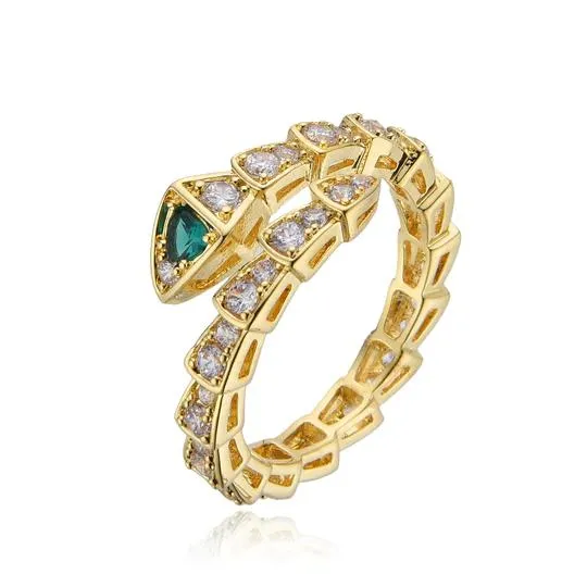 Emerald Snake Ring