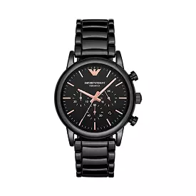 Emporio Armani AR1509 Ceramic Chronograph Men's Watch, Black