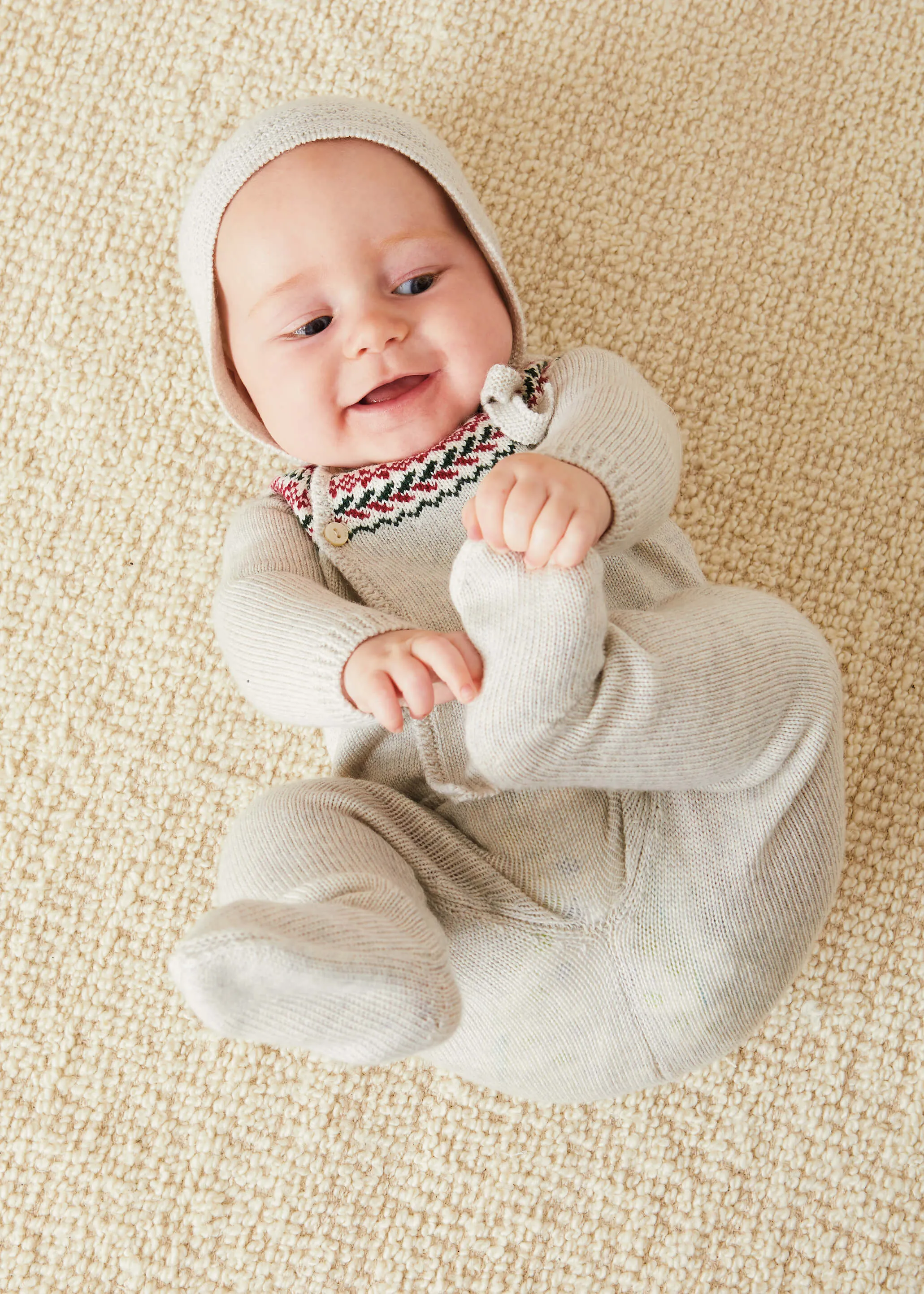 Fair Isle Knitted 2 Piece Set In Grey (3-9mths)