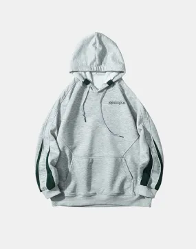 Forever Young Green Stripped Sleeves Hoodie