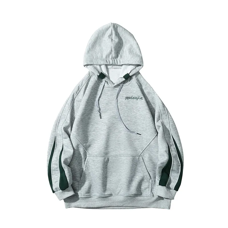 Forever Young Green Stripped Sleeves Hoodie