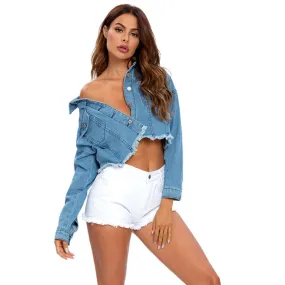 Fringed Split Denim Jacket