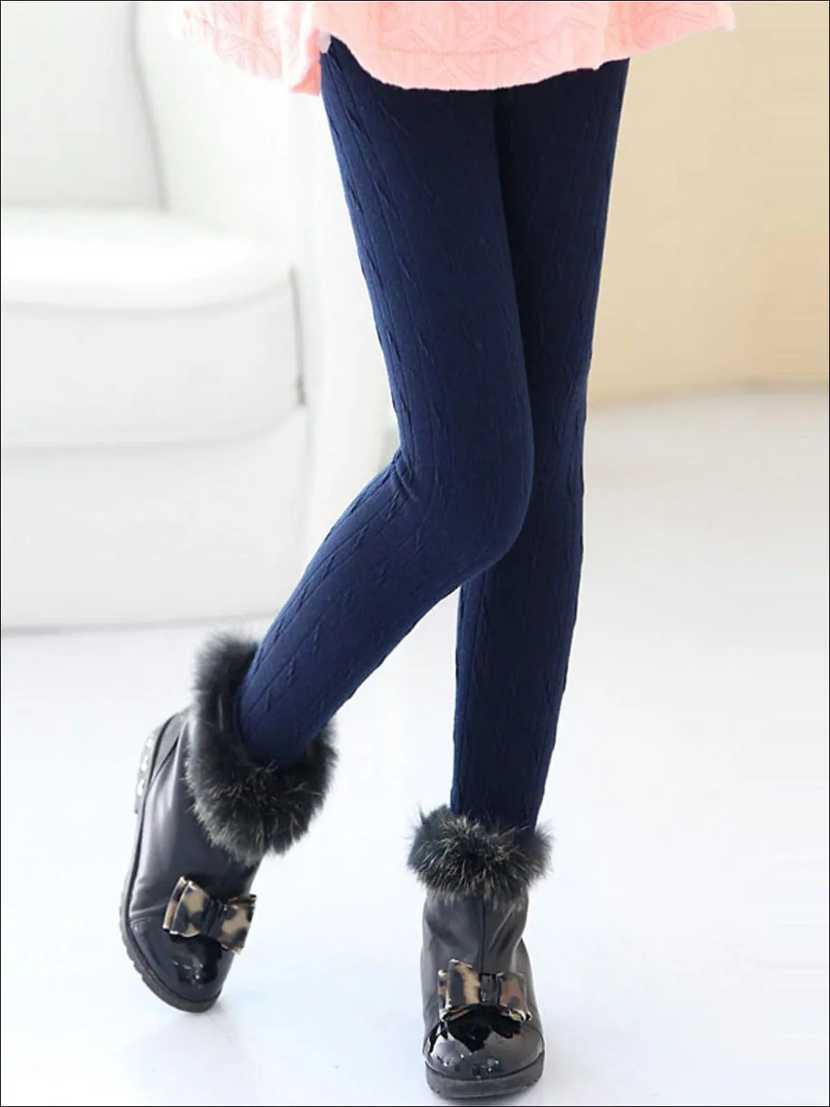 Girls Winter Fleece Lined Leggings