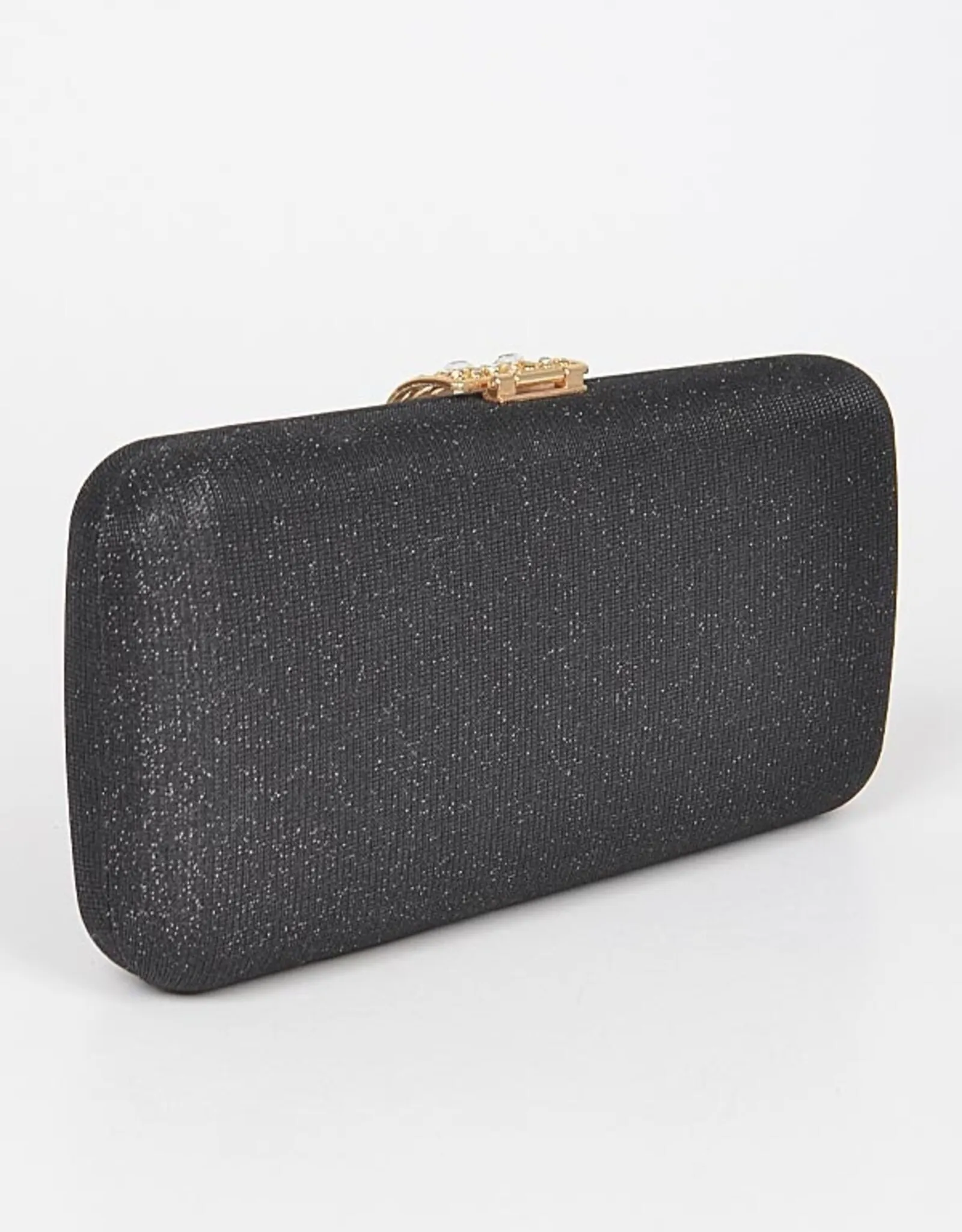   Glitter Clutch w/Stone Embellished Closure