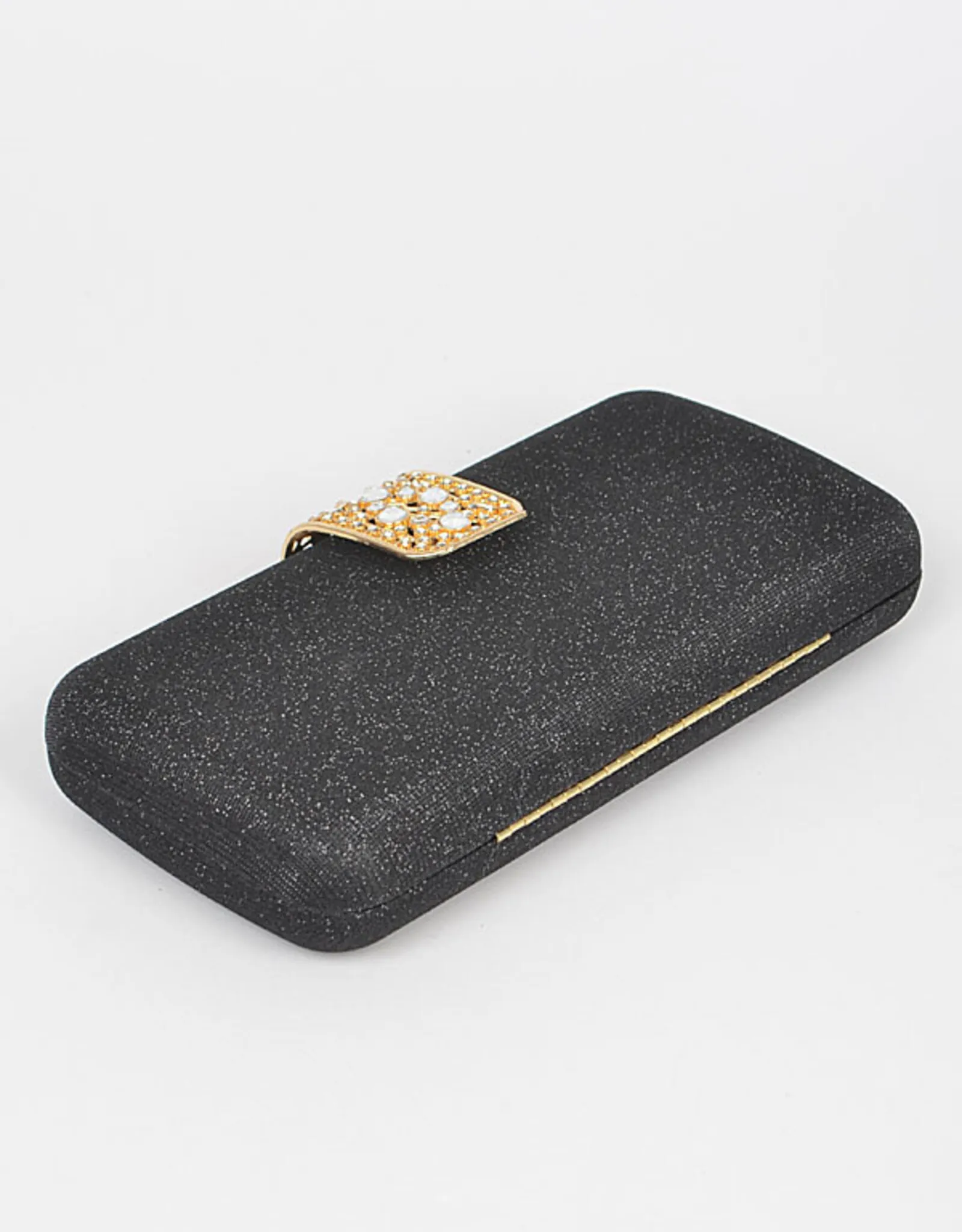   Glitter Clutch w/Stone Embellished Closure