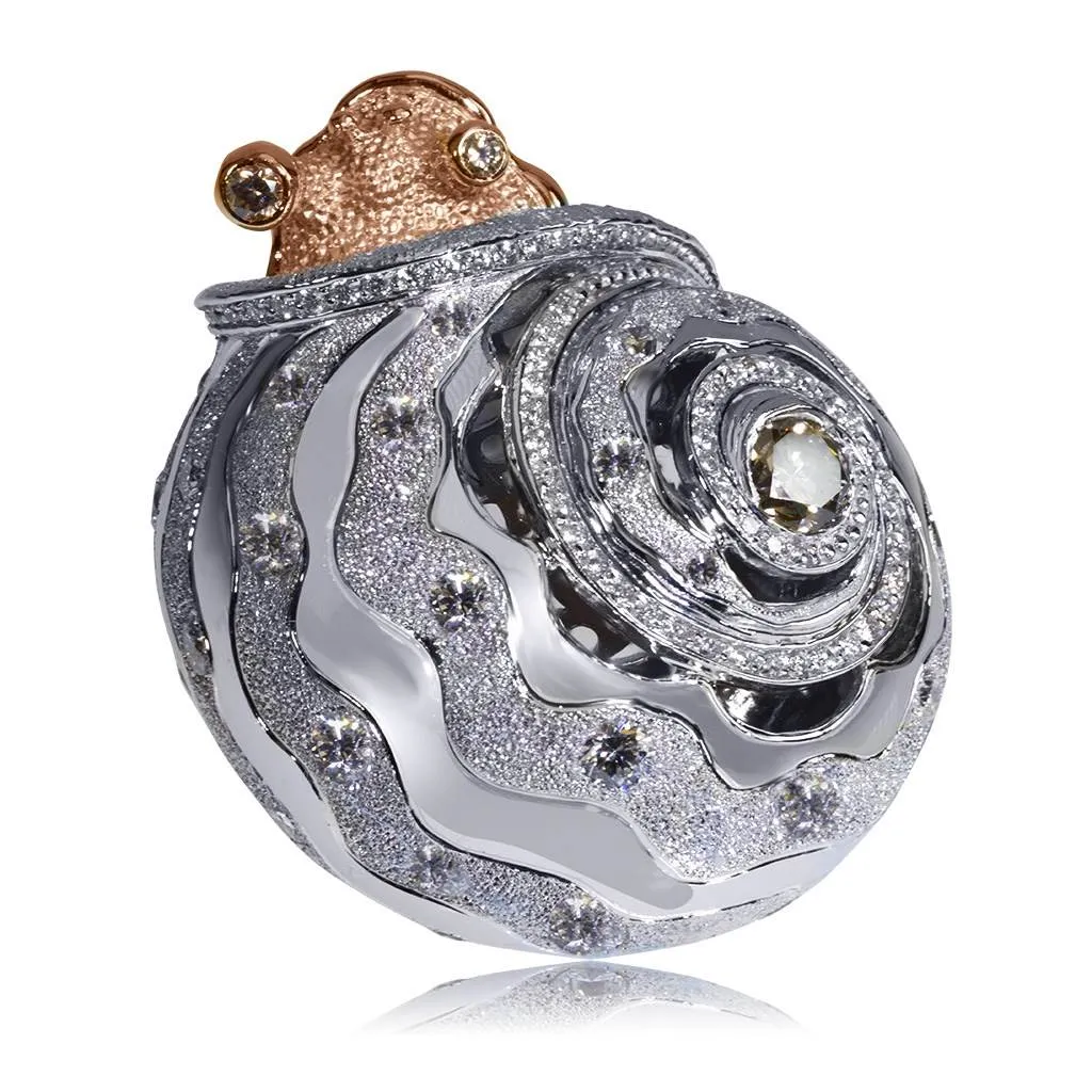 Gold Codi The Snail Ring with Diamonds