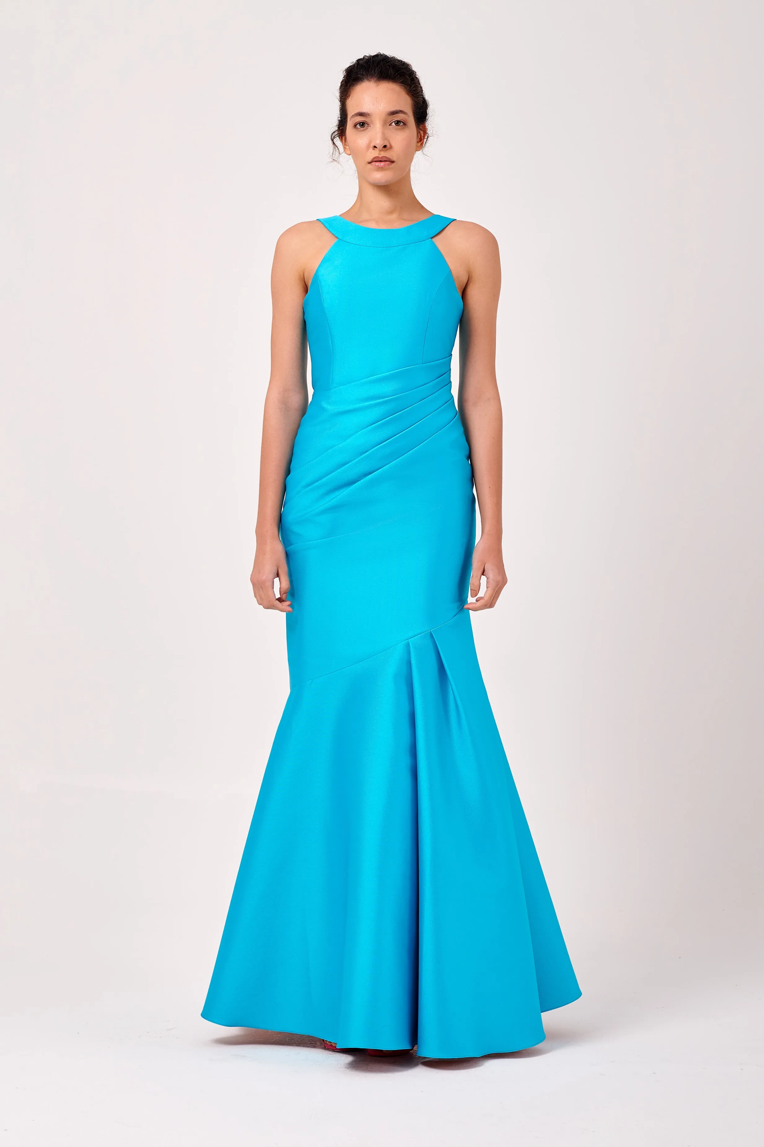 Halter Neckline Figure Hugging Long Gown