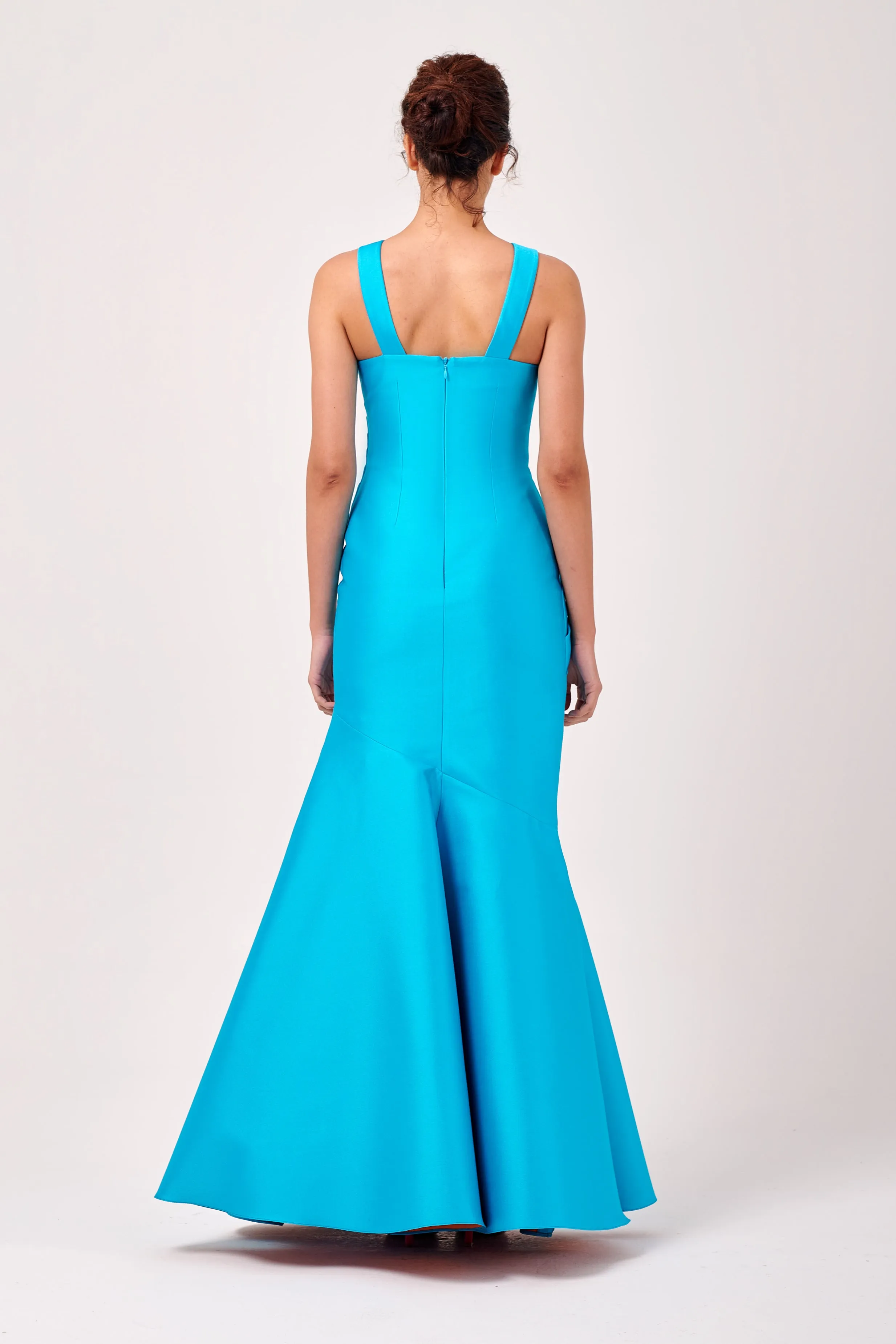 Halter Neckline Figure Hugging Long Gown