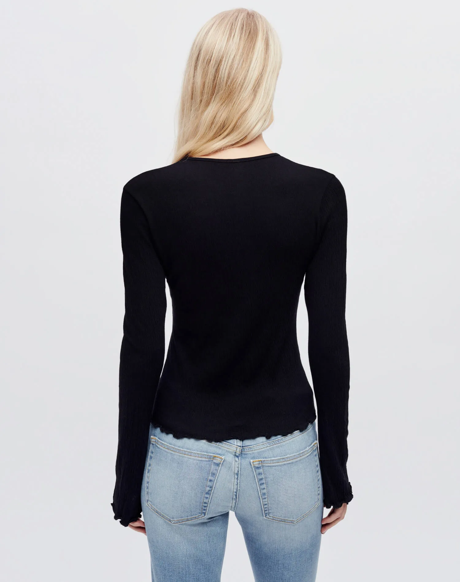 Hanes Crinkle Bell Long Sleeve - Black