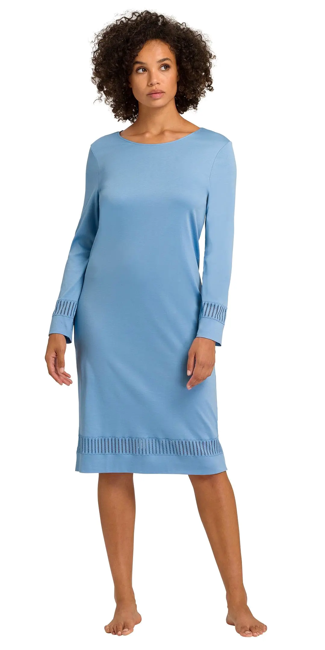 HANRO Gaia Long Sleeve Gown | Bonnie Blue