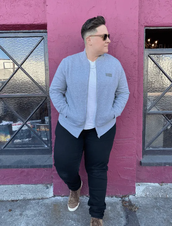 Heather Grey Bomber Jacket